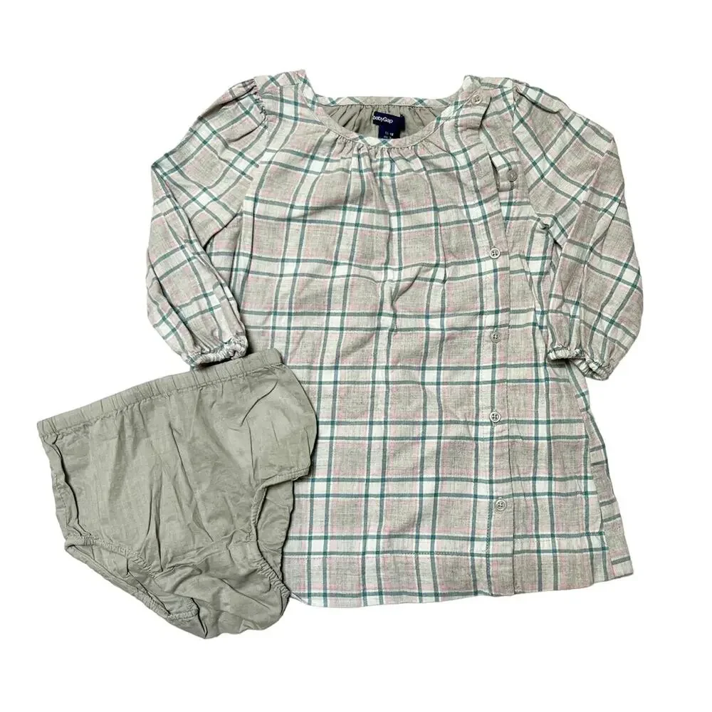 Gap Plaid Long Sleeve Dress Size 12-18m